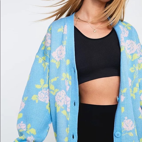 Urban Blue Floral Cardigan - Picture 4 of 5